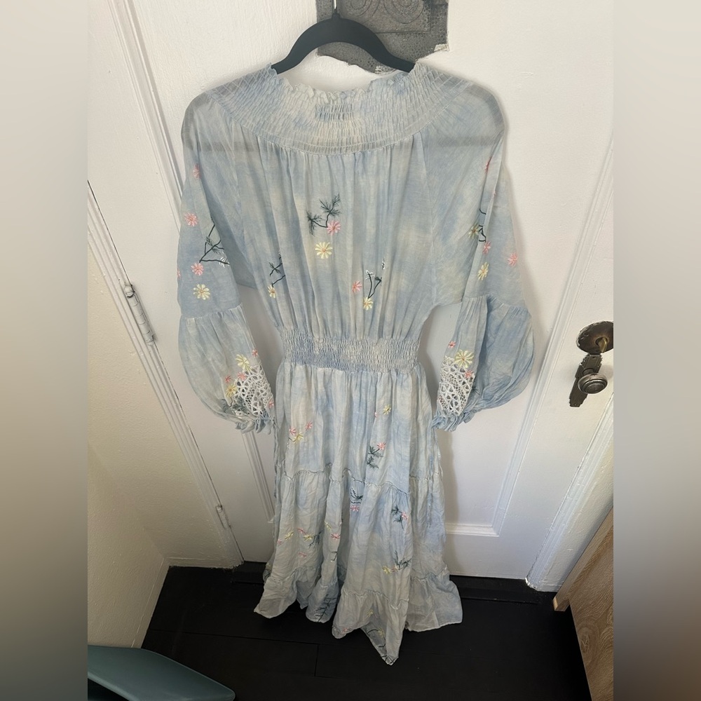 Fillyboo Light Blue Floral Embroidered Maxi Dress - Picture 4 of 4